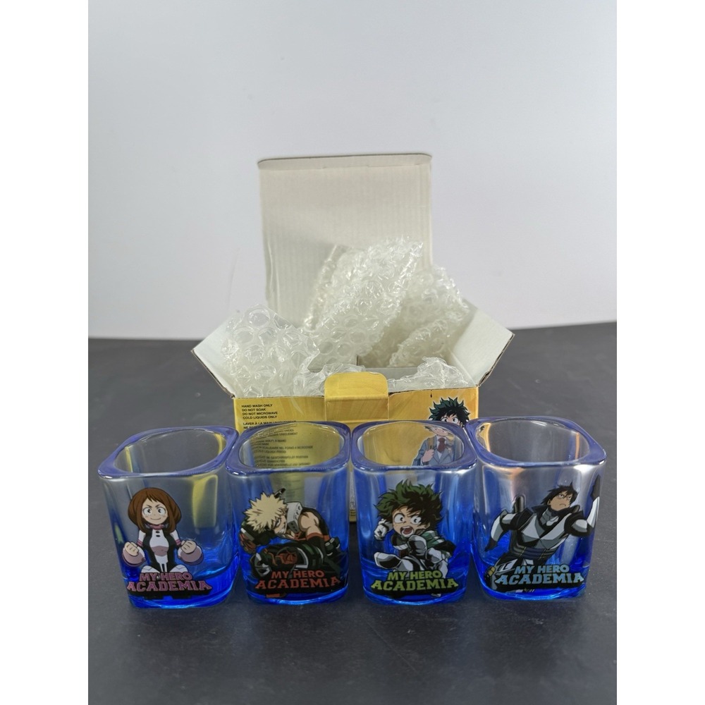 My Hero Academia Mini Shot Glass set of 4 Ochaco Deku Tenya Lida Katsuki Bakugo - Picture 7 of 9